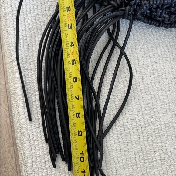 Yuzefi Mini Woven Black Basket Fringe Bag NWT - Picture 2 of 12